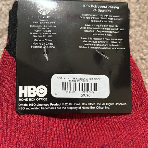 NWT Game of Thrones Lannister Embroidered Socks GOT - Picture 5 of 5
